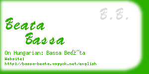 beata bassa business card